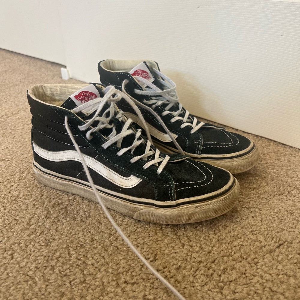 Vans Black and White Sk8-Hi Sneakers